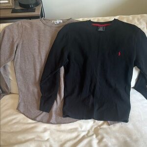 2 Waffle knit long sleeve
